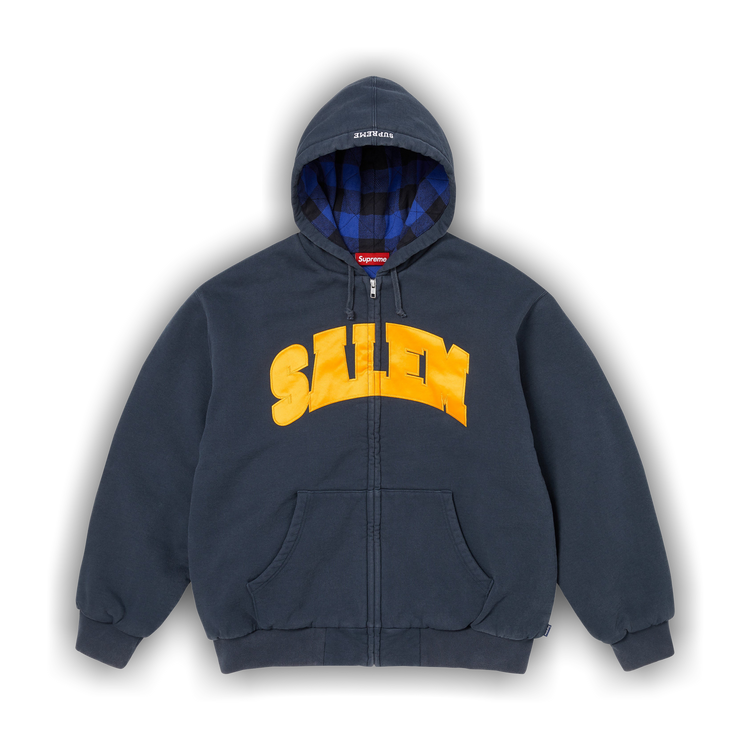 Buy Supreme x Salem Zip Up Hooded Sweatshirt 'Navy' - SS26SW57