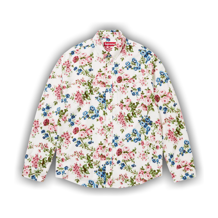 Buy Supreme Floral Flannel Shirt 'White' - SS26S21 WHITE | GOAT