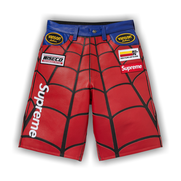 Buy Supreme x Vanson Leathers Spider-Man Short 'Red' - SS26SH31