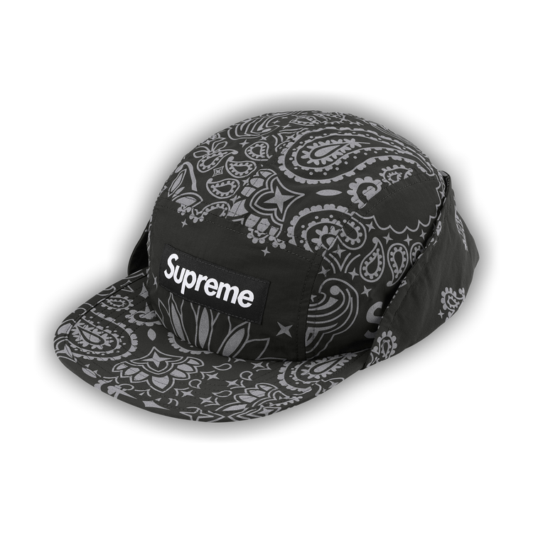 Buy Supreme Reflective Bandana Sunshield Camp Cap 'Black