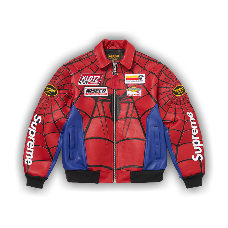 Buy Supreme x Vanson Leathers Spider-Man Jacket 'Red' - SS26J69