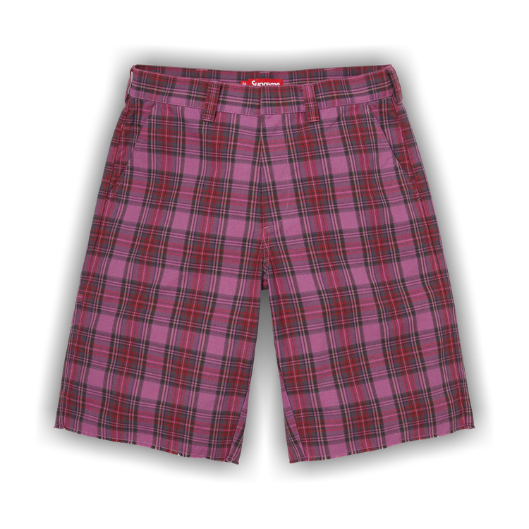 Buy Supreme Work Short 'Purple Plaid' - SS26SH19 PURPLE PLAID | GOAT
