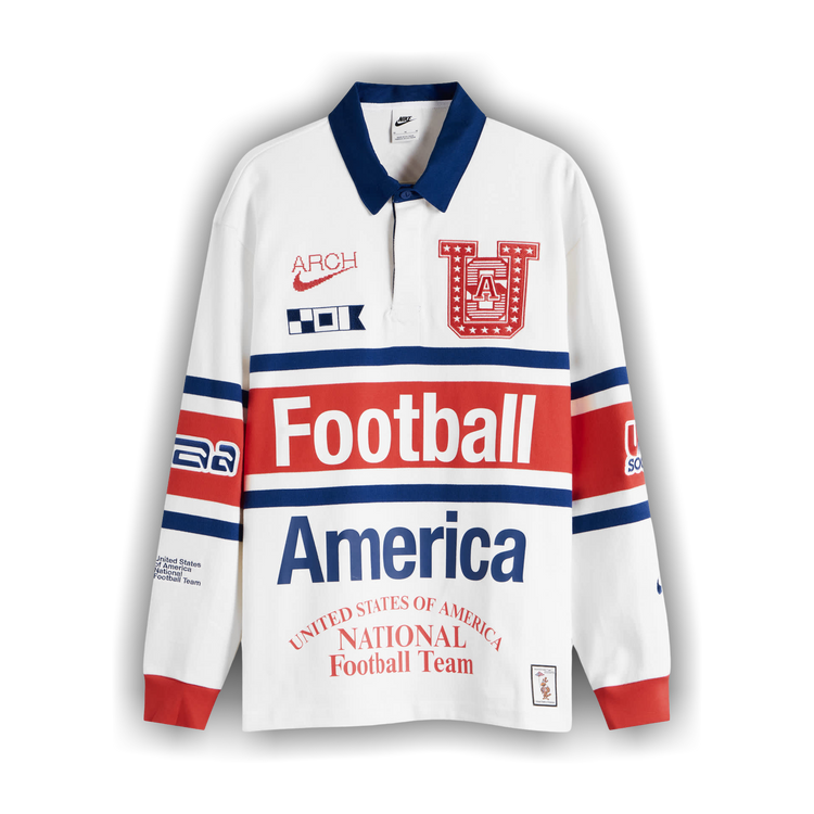 Buy Nike USA x V.A.A. Long-Sleeve Rugby Top 'White/Challenge Red