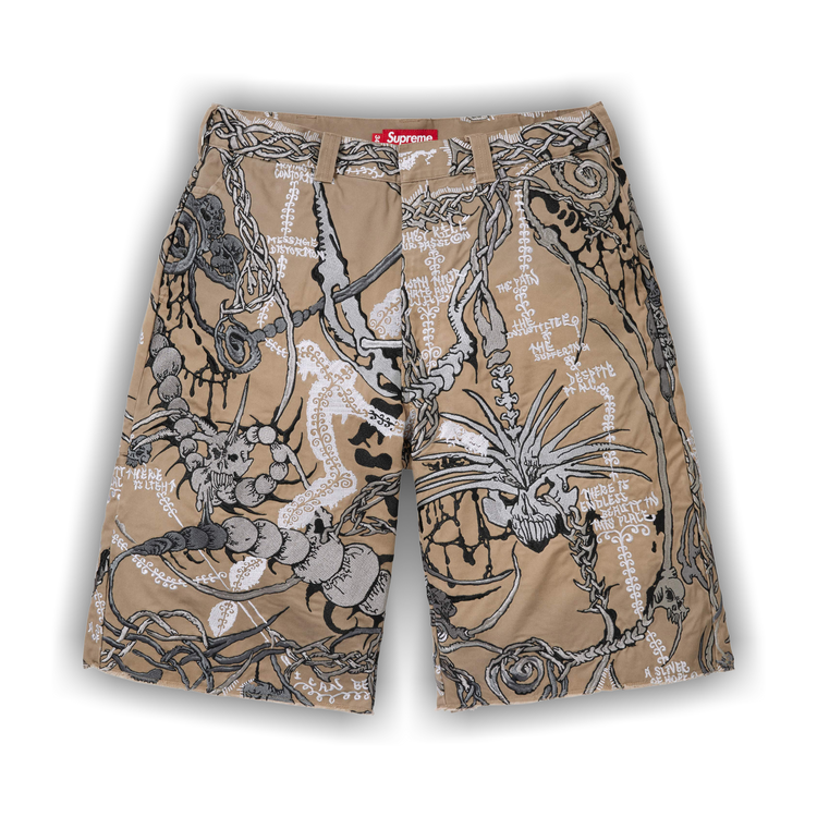 Buy Supreme Wombat Embroidered Work Short 'Tan' - SS26SH65 TAN | GOAT