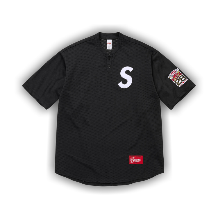 Buy Supreme Shop S Logo Henley 'Black Tokyo' - SS26KN82 BLACK