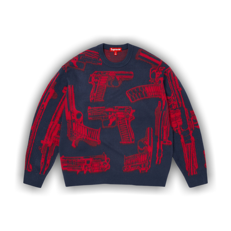 Buy Supreme Guns Sweater 'Navy' - SS26SK32 NAVY | GOAT