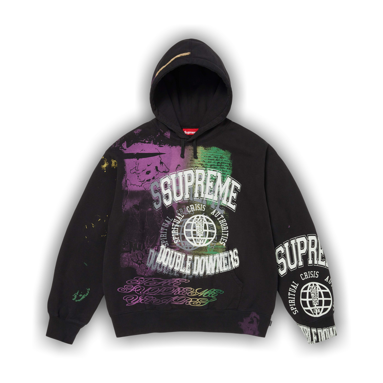 Buy Supreme Overprint Hooded Sweatshirt 'Black' - SS26SW89 BLACK