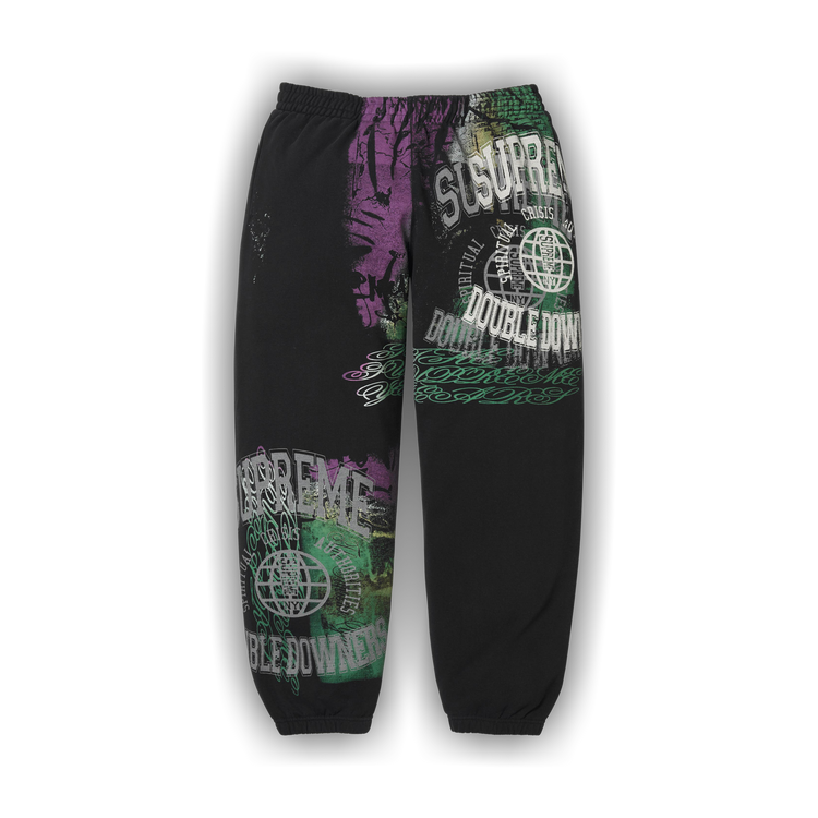 Buy Supreme Overprint Sweatpant 'Black' - SS26P79 BLACK | GOAT