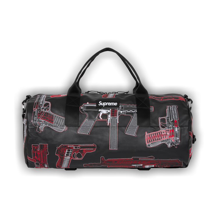 Buy Supreme Guns Embroidered Leather Duffle Bag 'Black' - SS26B31