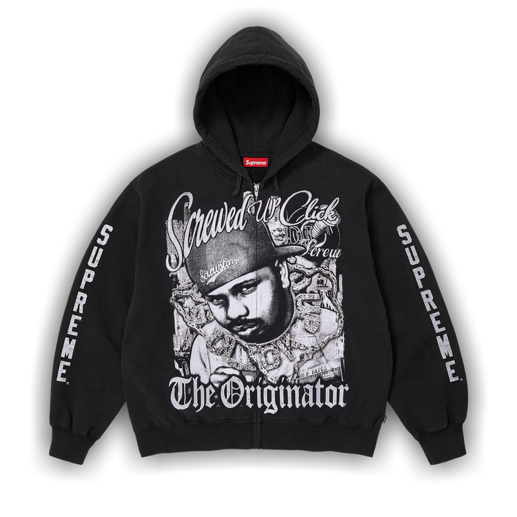 Buy Supreme x Dj Screw Zip Up Hooded Sweatshirt 'Black' - SS26SW53