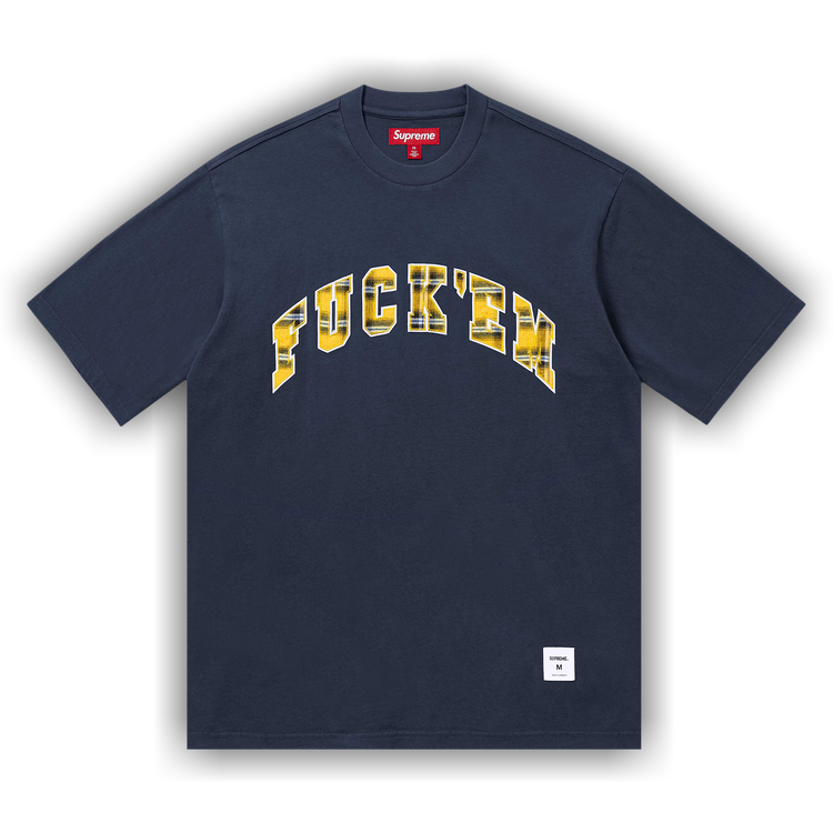 Buy Supreme Fuck Em Plaid Short-Sleeve Top 'Navy' - SS26KN40 NAVY