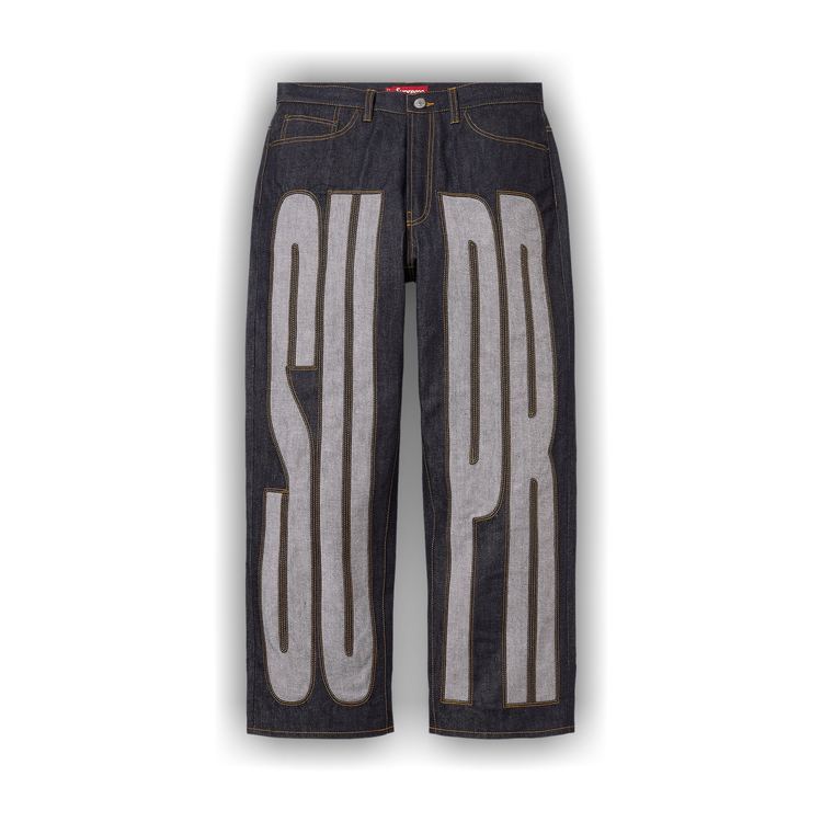 Buy Supreme Inset Spellout Baggy Jean 'Rigid Indigo' - SS26P54