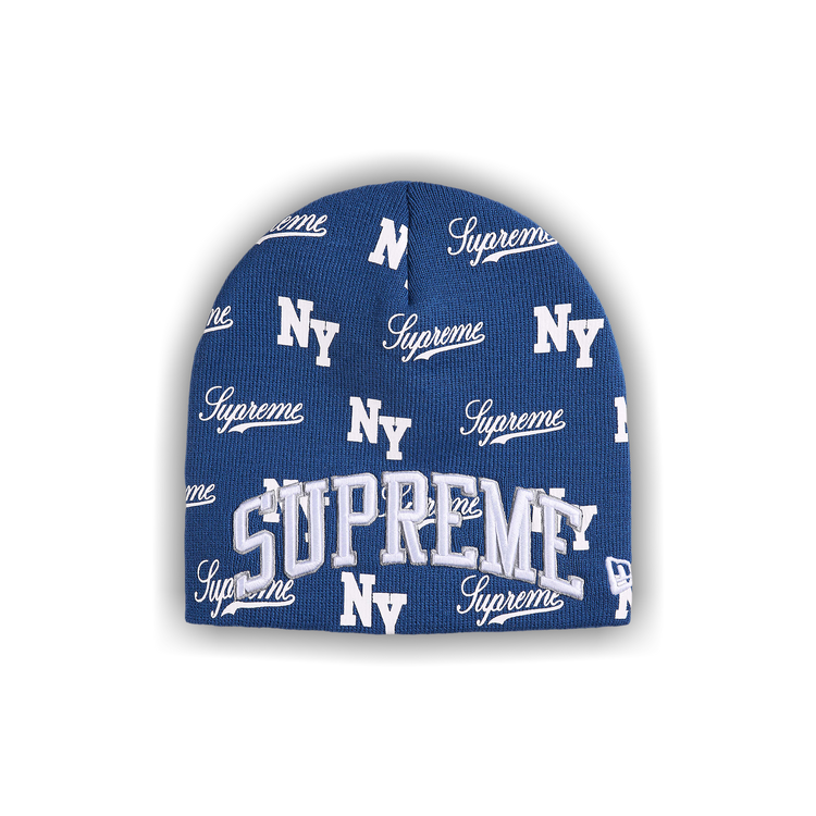 Buy Supreme New Era Monogram Beanie 'Royal' - SS26BN19 ROYAL | GOAT