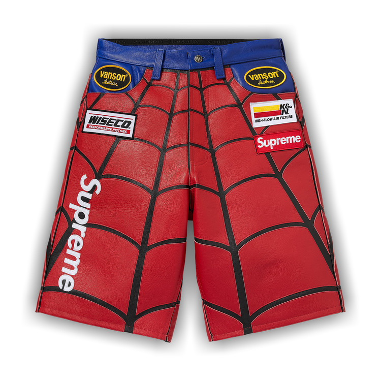 Buy Supreme x Vanson Leathers Spider-Man Short 'Red' - SS26SH31