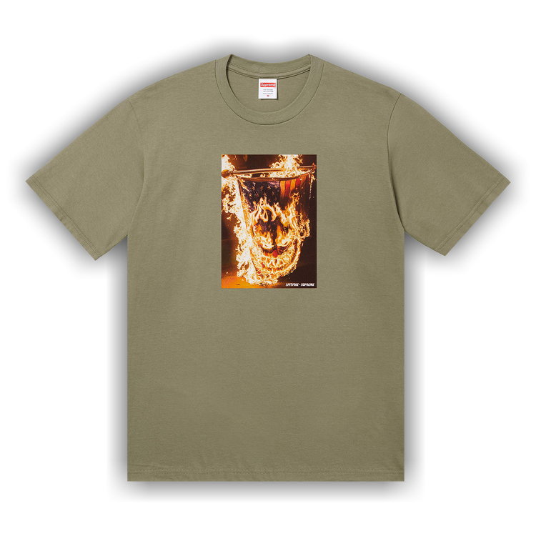 Buy Supreme x Spitfire Flag Tee 'Light Olive' - SS26T63 LIGHT