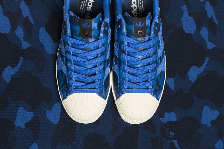 A Bathing Ape x Undeafeated x adidas Superstar 80s Blue Camo