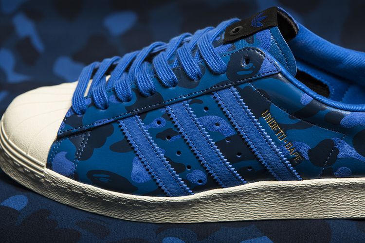 A Bathing Ape x Undeafeated x adidas Superstar 80s Blue Camo