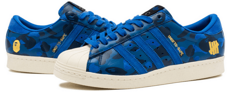 Buy A Bathing Ape x Undeafeated x Superstar 80s Blue Camo S74775 GOAT