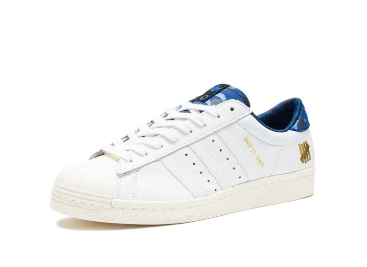 Undefeated x A Bathing Ape x Superstars 80v 'White Blue'