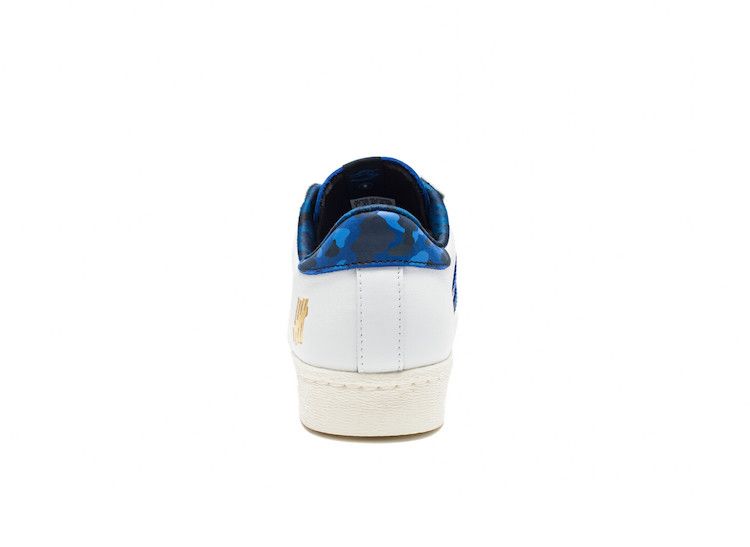 Size 10.0 Undefeated x A Bathing Ape x Superstars 80v 'White Blue'