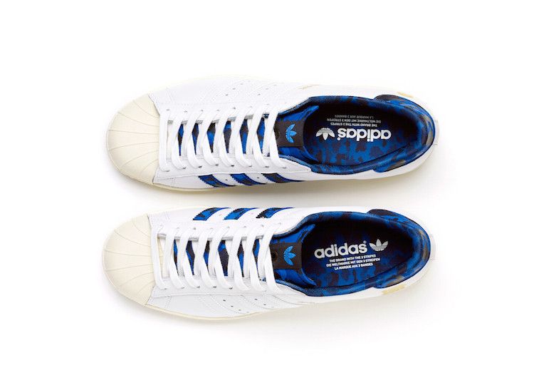 Adidas Undefeated x A Bathing Ape x Superstars 80V White Blue