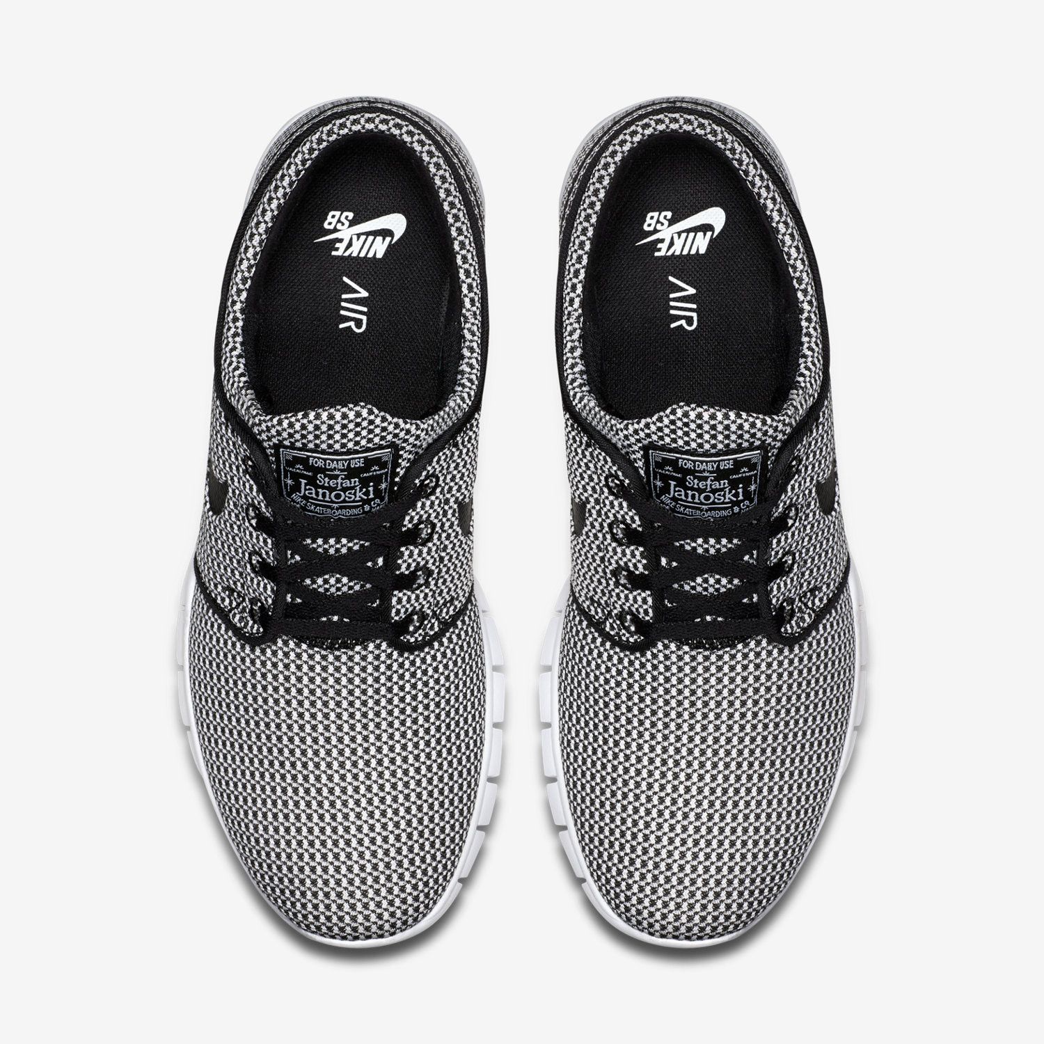 Nike sb janoski max gunsmoke black & white skate shoes cheap