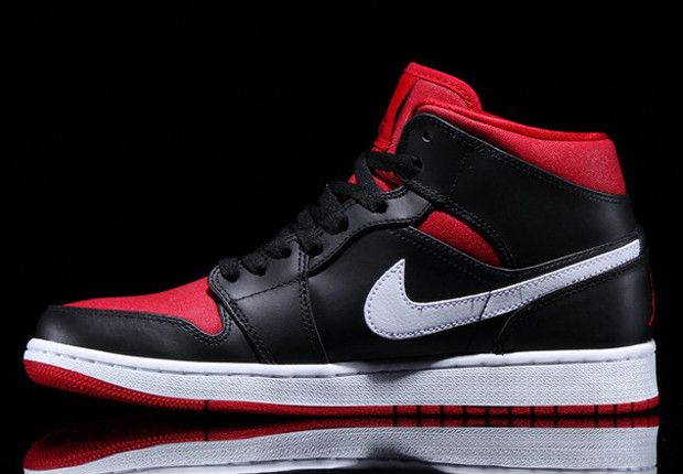 Air Jordan 1 Mid Black Gym Red