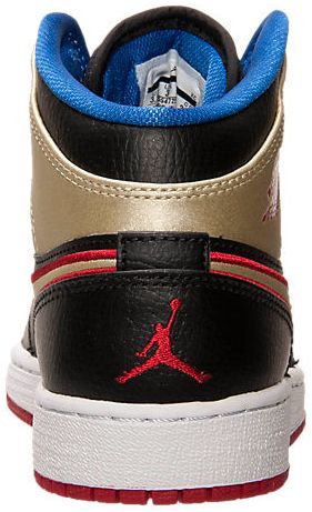 Air Jordan 1 Retro Mid GS Bred Metallic Gold