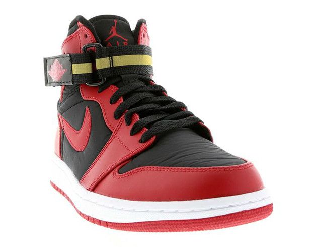 Black and red jordans with strap deals