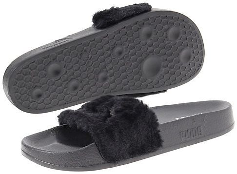 Fenty slides fur black shop