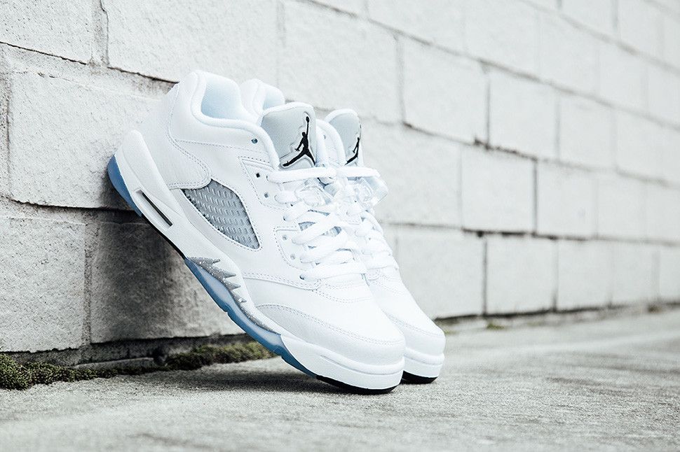 Buy Air Jordan 5 Retro Low GS White Wolf Grey 819172 122 GOAT