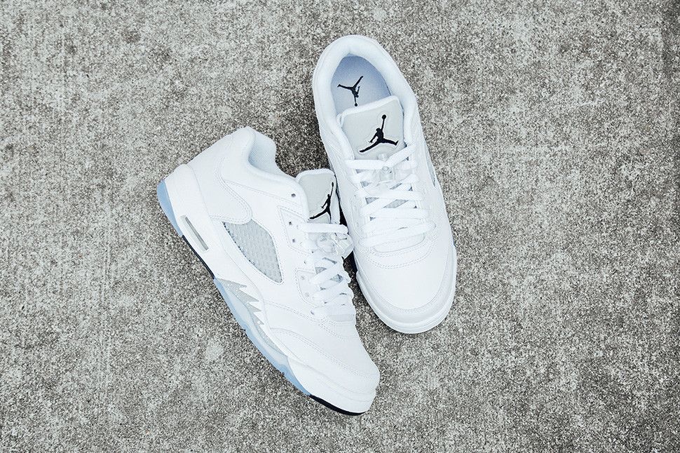 Jordan retro 5 low white on sale