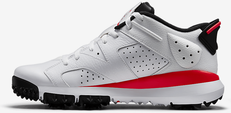Jordan RETRO 6 Golf 27.5 ホワイト/ブラック/レッド This Air Jordan 6 Low Golf Comes In A Classic White Black Infrared