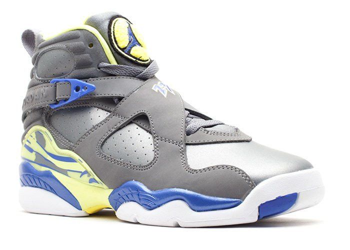Jordan 8 grey blue yellow top