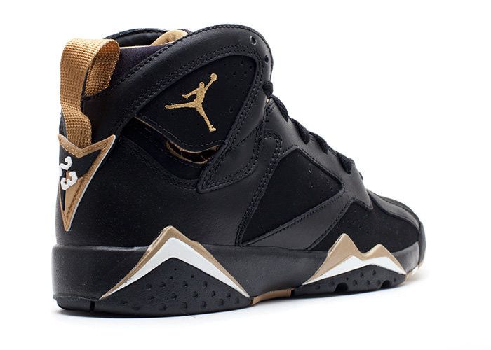 Gold and black jordans 7 top