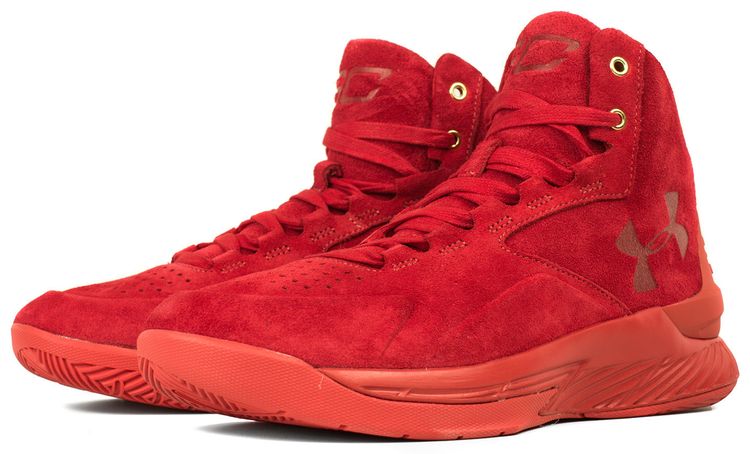 Under Armour Curry 1 Lux Mid Suede Triple Red
