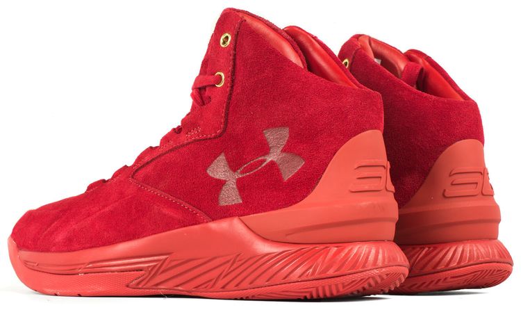 Under Armour Curry 1 Lux Mid Suede Triple Red