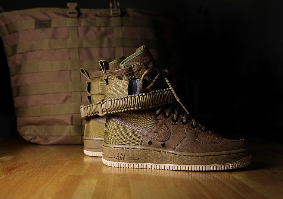 Size 6.5 Wmns SF Air Force 1 High Golden Beige
