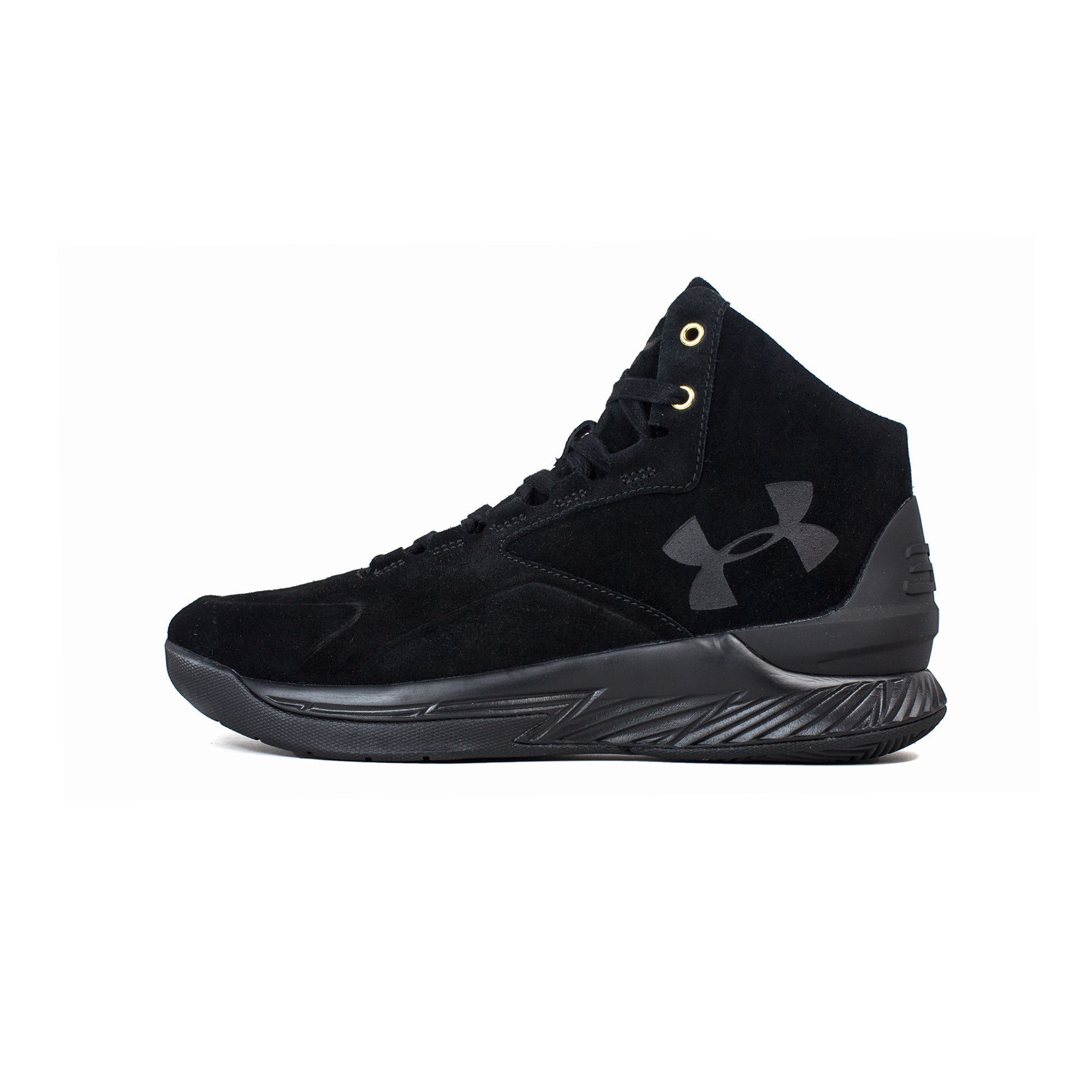 Buy Curry 1 Lux Mid Black Suede 1298701 001 GOAT CA