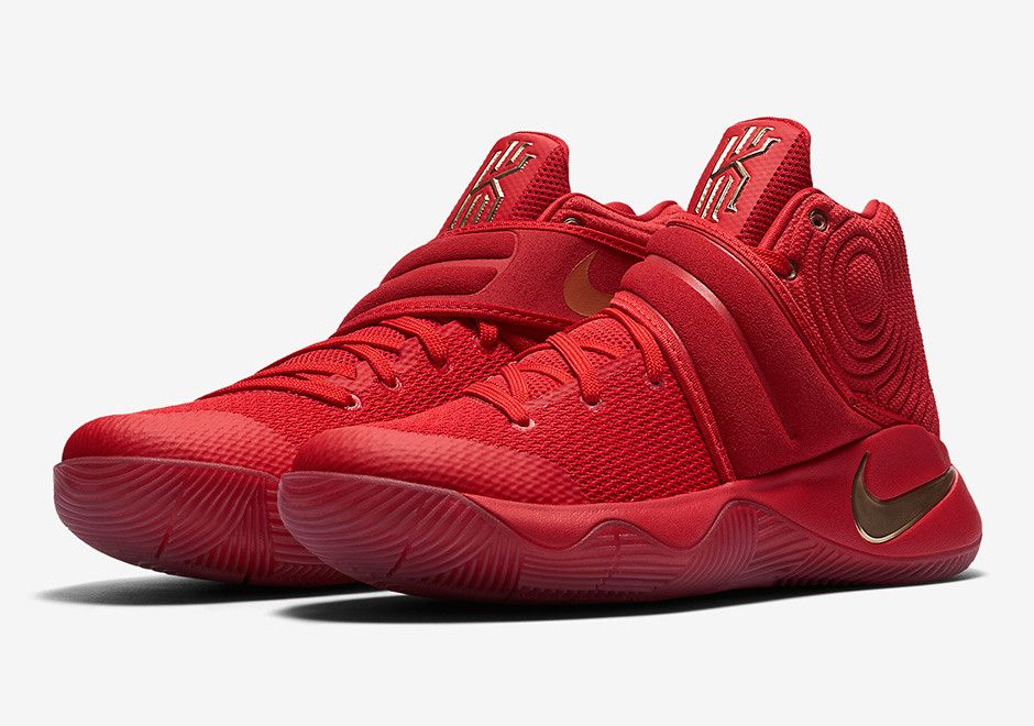 Kyrie irving shoes maroon and gold online