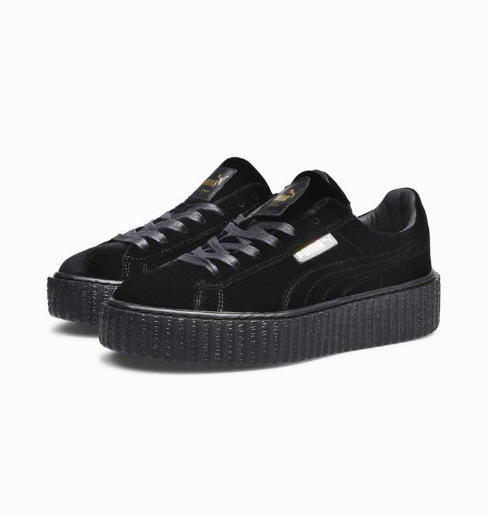 Rihanna creepers velvet black best sale