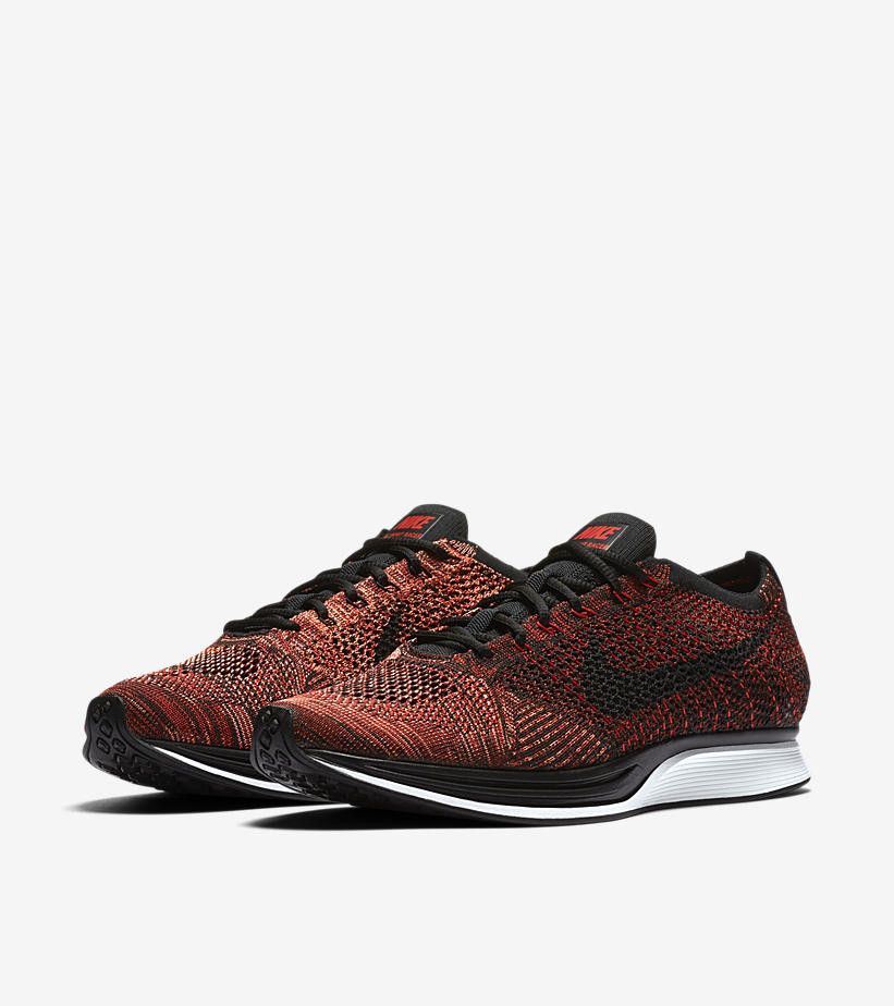 Nike flyknit racer black red shop