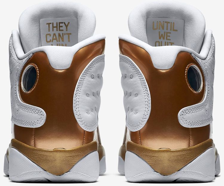 Jordans 13 white and gold sales