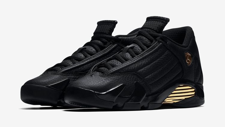 Black and gold jordan 14s sale