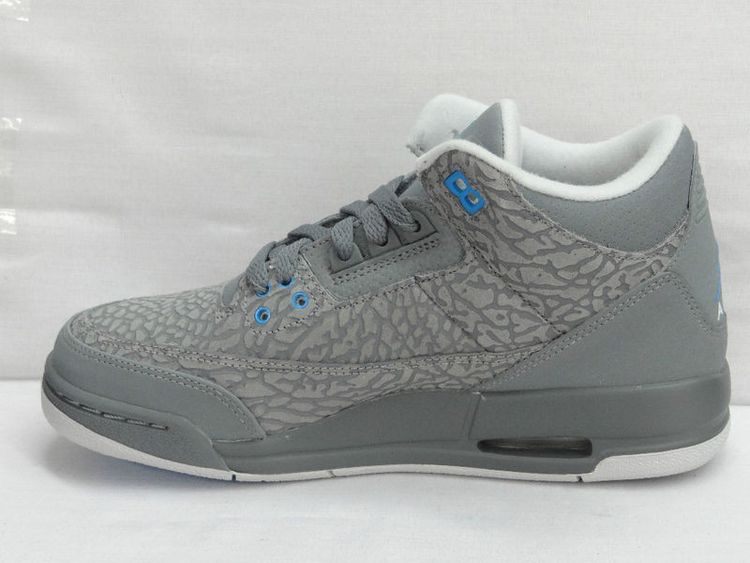 Air Jordan 3 Retro GS Cool Grey Blue Glow