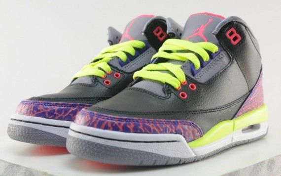 Buy Air Jordan 3 Retro GS Black Atomic Red 441140 039 GOAT