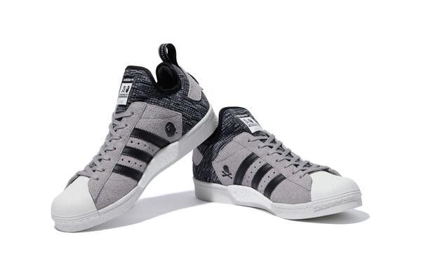Size 4.5 A Bathing Ape x Neighborhood x Superstar Boost Grey Black