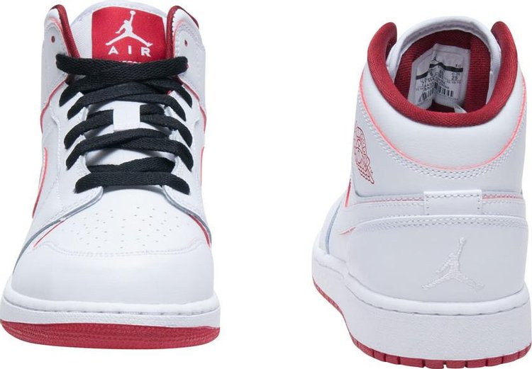 Air Jordan 1 Retro Mid GS White Gym Red