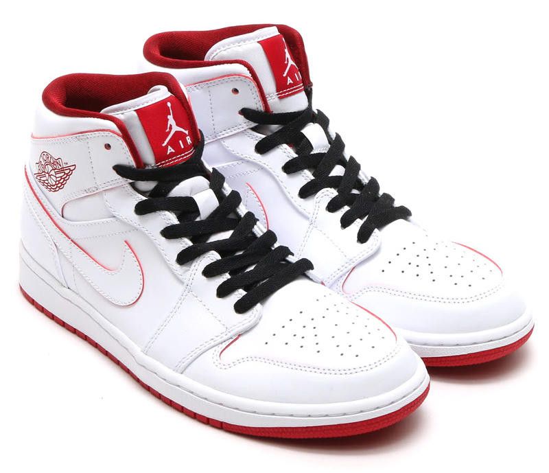Jordan 1 mid red white shop