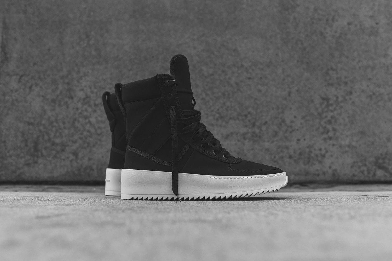 Fear of god black military sneakers top